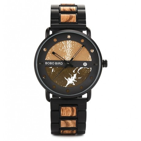 Pánské dřevěné hodinky Bobo Bird S01 zelené