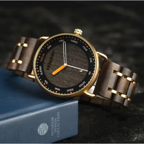 Pánské dřevěné hodinky Bobo Bird GT59 černé