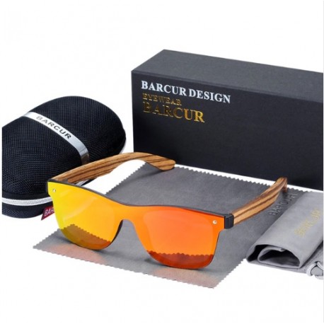Dřevěné sluneční brýle BARCUR BC4126 zebrano oranžové