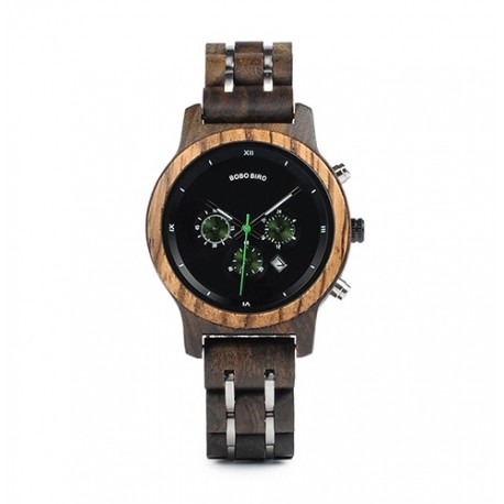 Dámské dřevěné hodinky Bobo Bird Stopwatch W-P18 černé