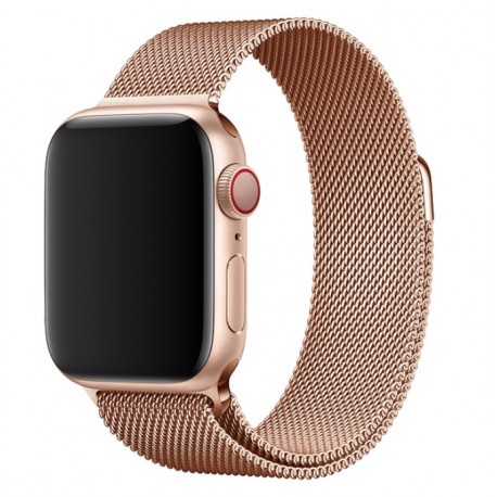 Řemínek Milánský tah pro Apple Watch Ultra 2 49mm růžovo-zlatý