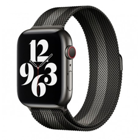 Řemínek Milánský tah pro Apple Watch Ultra 2 49mm černo-šedý