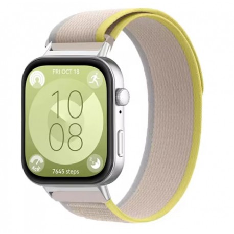 Nylonový řemínek Trailový tah pro Huawei Watch Fit 3 béžový/žlutý
