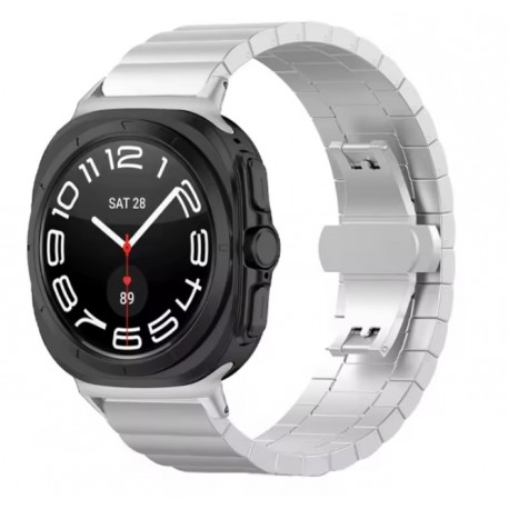 Kovový panelový řemínek pro Samsung Galaxy Watch Ultra 47mm stříbrný