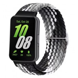 Nylonový řemínek pro Samsung Galaxy Fit 3 černo-šedý