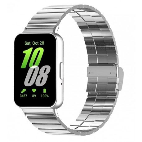 Kovový panelový řemínek pro Samsung Galaxy Fit 3 stříbrný