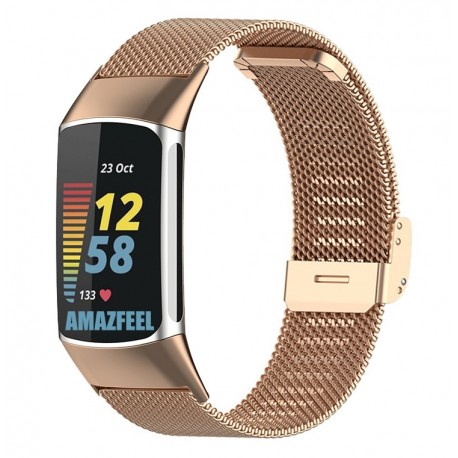 Řemínek Milánský tah pro Fitbit Charge 6 růžový