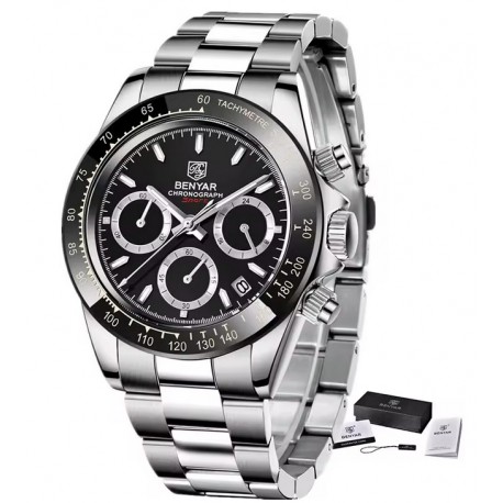 Pánské hodinky Chronograph BENYAR BY-5169 stříbrno-černé