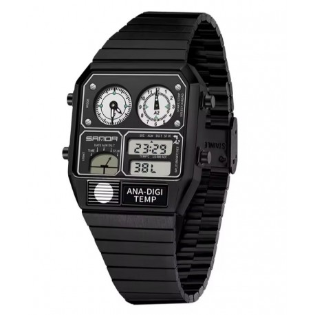 Pánské hodinky Sanda Retro Metal 3192 černé