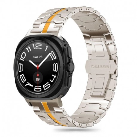 Tech-Protect nerezový řemínek pro Samsung Galaxy Watch Ultra 2024 / 2025 47mm titanium orange