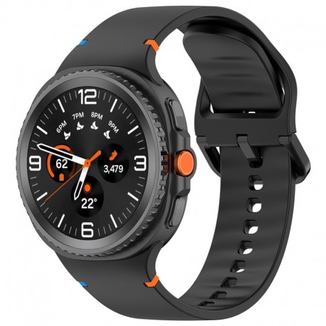 Techsuit silikonový řemínek pro Samsung Galaxy Watch 8 40mm / Watch 8 44mm / Watch 8 Classic 46mm černý