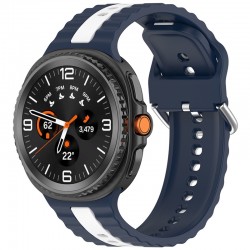 Techsuit silikonový řemínek pro Samsung Galaxy Watch 8 40mm / Watch 8 44mm / Watch 8 Classic 46mm modro-bílý