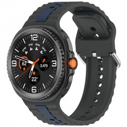 Techsuit silikonový řemínek pro Samsung Galaxy Watch 8 40mm / Watch 8 44mm / Watch 8 Classic 46mm šedo-modrý