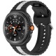 Techsuit silikonový řemínek pro Samsung Galaxy Watch 8 40mm / Watch 8 44mm / Watch 8 Classic 46mm černo-bílý