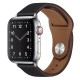 Kožený řemínek pro Apple Watch 1/2/3/4/5/6/7/8/9/10/SE/SE 2 (38/40/41/42mm) černý