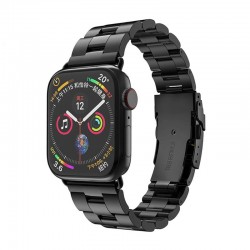 Kovový řemínek pro Apple Watch 1/2/3/4/5/6/7/8/9/10/SE/SE 2 (38/40/41/42mm) černý