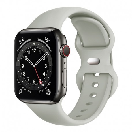 Silikonový řemínek pro Apple Watch 1/2/3/4/5/6/7/8/9/10/SE/SE 2 (38/40/41/42mm) šedý