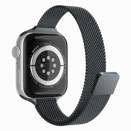 Milánský tah pro Apple Watch 1/2/3/4/5/6/7/8/9/10/SE/SE 2 (38/40/41/42mm) černý