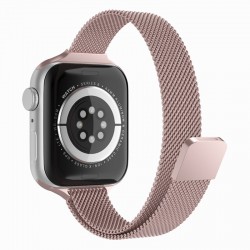Milánský tah pro Apple Watch 1/2/3/4/5/6/7/8/9/10/SE/SE 2 (38/40/41/42mm) růžový