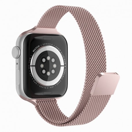Milánský tah pro Apple Watch 1/2/3/4/5/6/7/8/9/10/SE/SE 2 (38/40/41/42mm) růžový