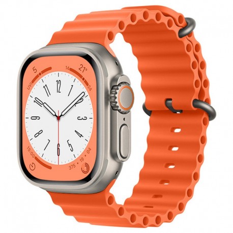 Silikonový řemínek Ocean pro Apple Watch 1/2/3/4/5/6/7/8/9/10/SE/SE 2 (38/40/41/42mm) oranžový