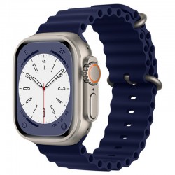 Silikonový řemínek Ocean pro Apple Watch 1/2/3/4/5/6/7/8/9/10/SE/SE 2 (38/40/41/42mm) modrý
