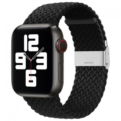 Nylonový řemínek pro Apple Watch 1/2/3/4/5/6/7/8/9/10/SE/SE 2 (38/40/41/42mm) černý