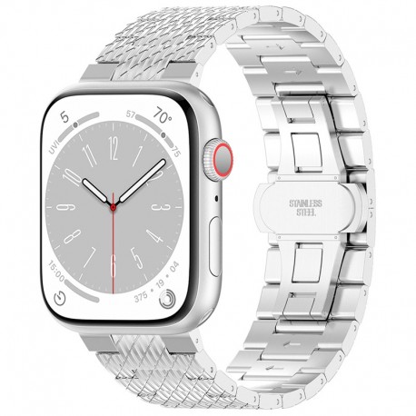 Kovový řemínek Premium pro Apple Watch 1/2/3/4/5/6/7/8/9/10/SE/SE 2 (38/40/41/42mm) stříbrný