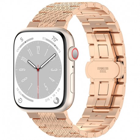 Kovový řemínek Premium pro Apple Watch 1/2/3/4/5/6/7/8/9/10/SE/SE 2 (38/40/41/42mm) růžový