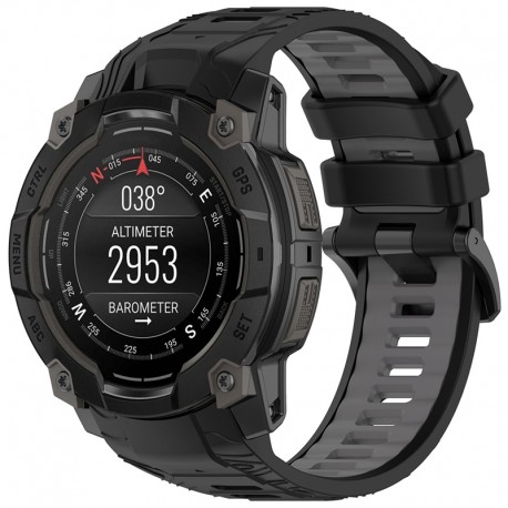 Techsuit silikonový řemínek pro Garmin Instinct 3 50mm černý / šedý