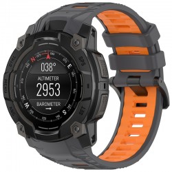 Techsuit silikonový řemínek pro Garmin Instinct 3 50mm šedý / oranžový