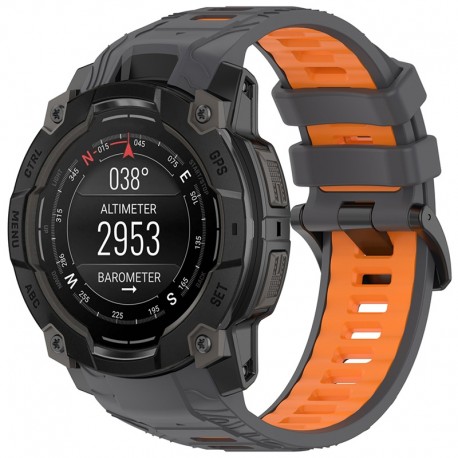 Techsuit silikonový řemínek pro Garmin Instinct 3 50mm šedý / oranžový