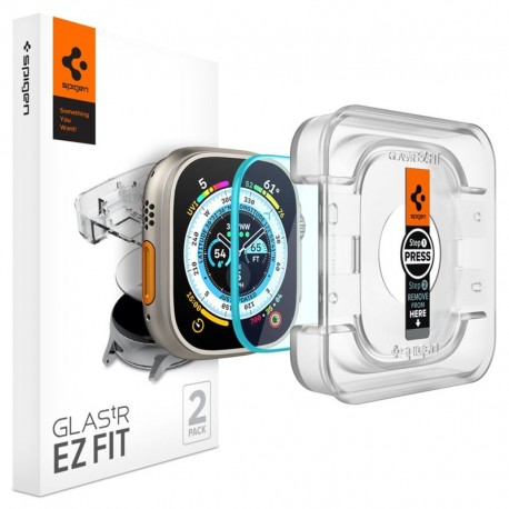 Spigen Glas.tR EZ FIT 2-pack tvrzené sklo 9H pro Apple Watch Ultra / Ultra 2
