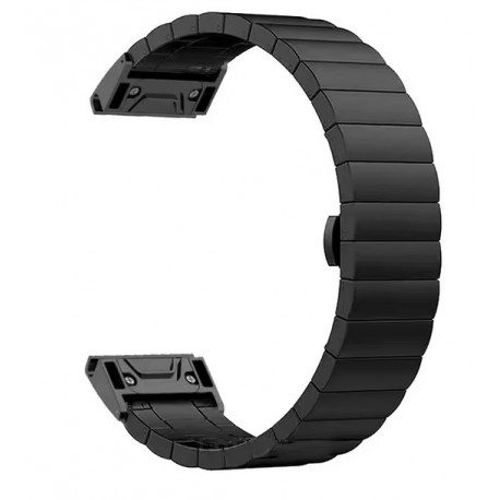 Kovový panelový řemínek QuickFit 26mm pro Garmin Fenix 3 / 5X / 6X / 6X Pro / 7X / 8 51mm černý