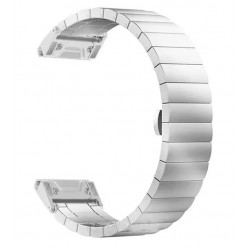 Kovový panelový řemínek QuickFit 26mm pro Garmin Fenix 3 / 5X / 6X / 6X Pro / 7X / 8 51mm stříbrný