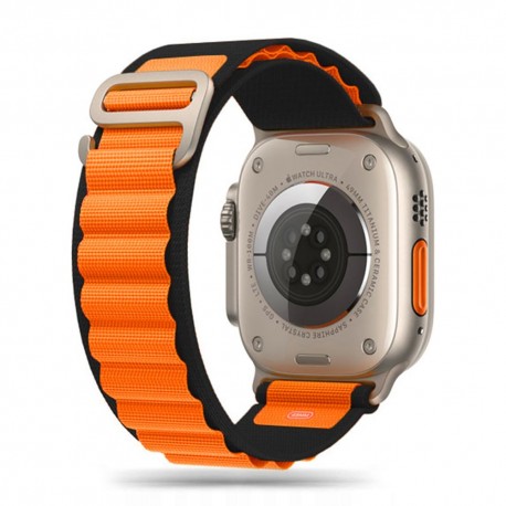 Tech-Protect Aplský tah pro Apple Watch 5/6/7/8/9/10/Ultra 42/44/45/46/49mm černý / oranžový