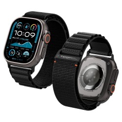 Spigen WBF1 nylonový řemínek pro Apple Watch 5/6/7/8/9/10/Ultra 42/44/45/46/49mm černý