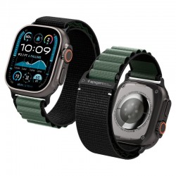 Spigen WBF1 nylonový řemínek pro Apple Watch 5/6/7/8/9/10/Ultra 42/44/45/46/49mm černý / zelený