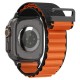 Spigen WBF1 nylonový řemínek pro Apple Watch 5/6/7/8/9/10/Ultra 42/44/45/46/49mm černý / oranžový