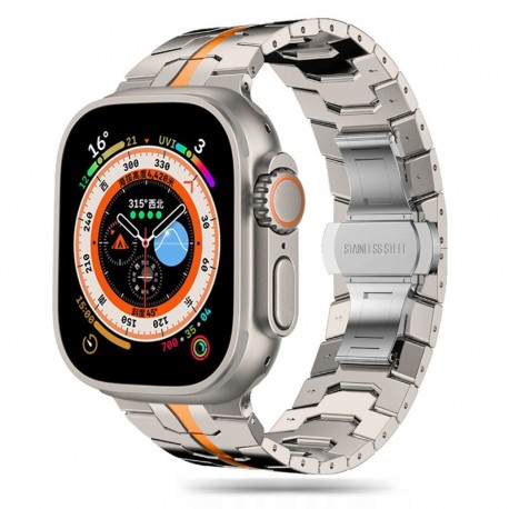 Tech-Protect řemínek pro Apple Watch 8 / 9 / 10 / 11 / Ultra 42/44/45/49 mm titanium orange