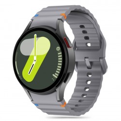Tech-Protect silikonový řemínek pro Samsung Galaxy Watch 4 / 5 / 5 Pro / 6 / 7 / FE šedý