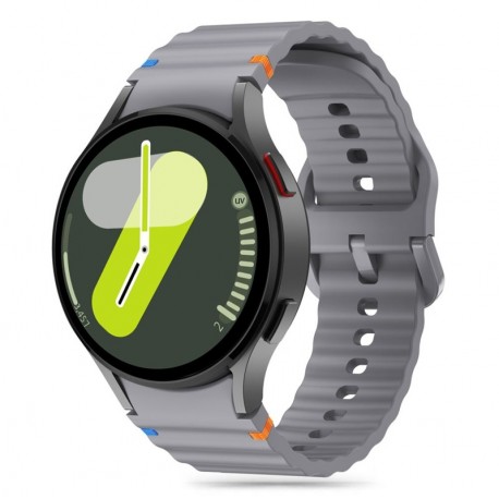 Tech-Protect silikonový řemínek pro Samsung Galaxy Watch 4 / 5 / 5 Pro / 6 / 7 / FE šedý