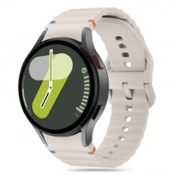 Tech-Protect silikonový řemínek pro Samsung Galaxy Watch 4 / 5 / 5 Pro / 6 / 7 / FE béžový