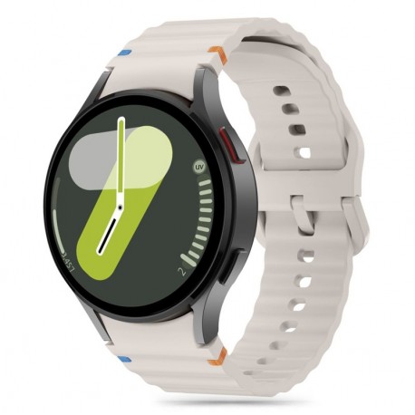 Tech-Protect silikonový řemínek pro Samsung Galaxy Watch 4 / 5 / 5 Pro / 6 / 7 / FE béžový