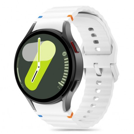 Tech-Protect silikonový řemínek pro Samsung Galaxy Watch 4 / 5 / 5 Pro / 6 / 7 / FE bílý