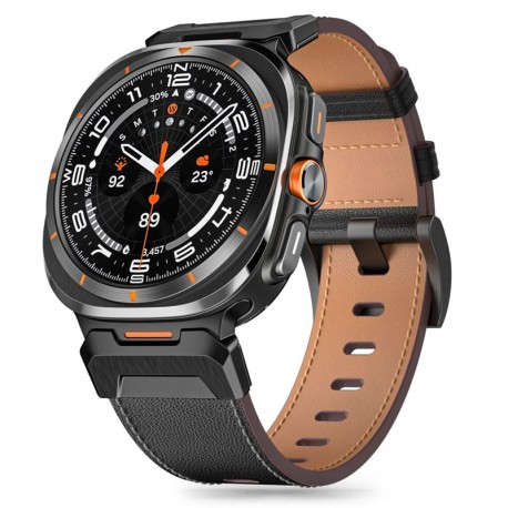 Kožený řemínek Tech-Protect Delta Pro Samsung Galaxy Watch Ultra 47 mm černý