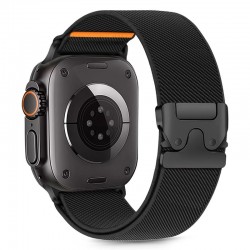 Tech-Protect Clasp nylonový řemínek pro Apple Watch 8 / 9 / 10 / 11 / Ultra 42/44/45/49 mm černý