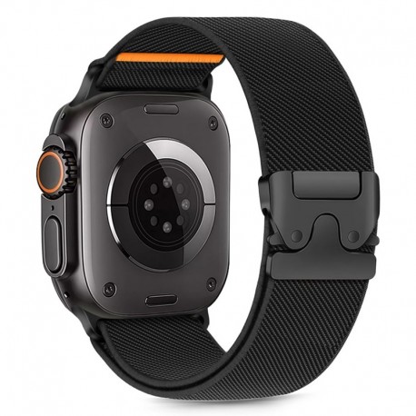 Tech-Protect Clasp nylonový řemínek pro Apple Watch 8 / 9 / 10 / 11 / Ultra 42/44/45/49 mm černý