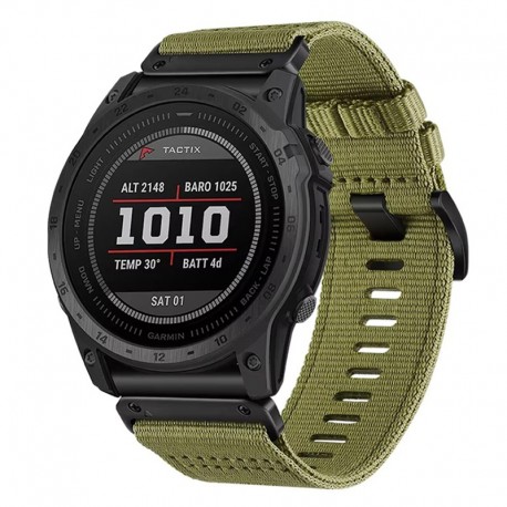 Nylonový řemínek s přezkou QuickFit 22mm pro Garmin Fenix 5 / 5 Plus / 6 / 6 Pro / 7 / 8 47mm zelený