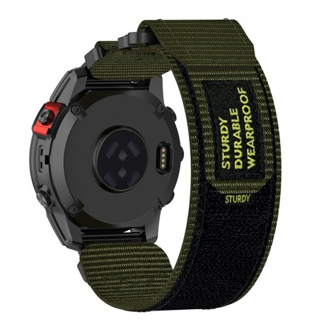Nylonový řemínek Sturdy 22mm pro Garmin Fenix E 47mm zelený